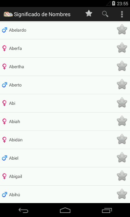 Android application Names and Meanings screenshort