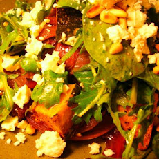 Steak With Caramelised Red Onion, Feta and Roasted Pumpkin