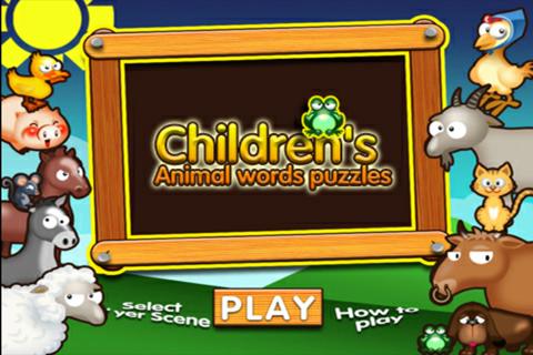 Children's Animal words puzzle