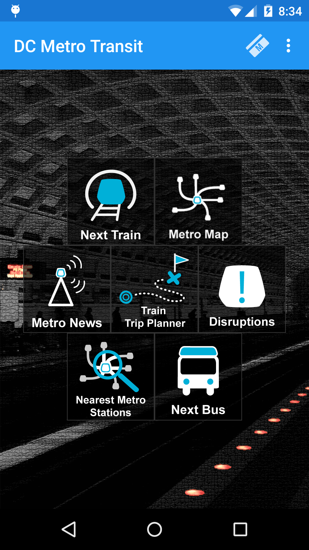 Android application DC Metro Transit screenshort