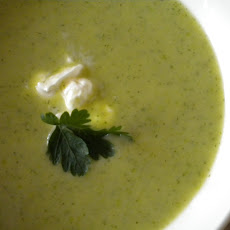 Roasted Asparagus Soup with Lovage and Dill