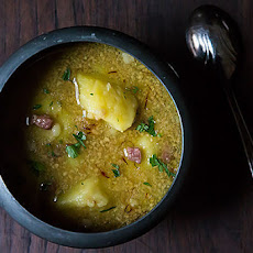 Anya von Bremzen's Potato Soup with Fried Almonds
