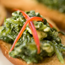 Cheese Crostini With Anchovy Herb Butter