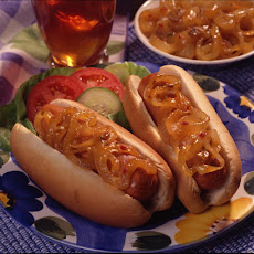 Onion-smothered Hot Dogs