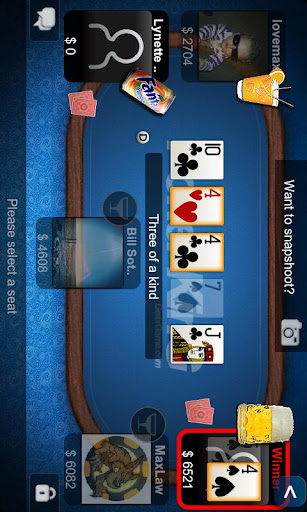 poker-king-blue-texas-holdem for android screenshot