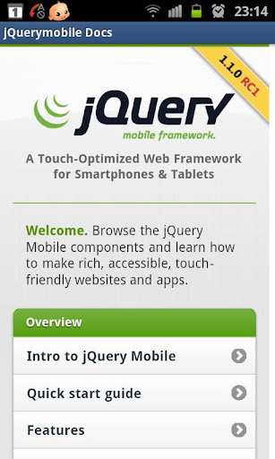 jQuery mobile 1.1.0 Demos docs