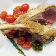 Rack of Lamb with Dijon Crust and Rosemary Cherry Tomatoes