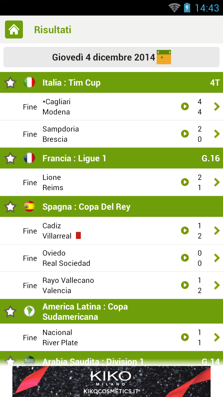Android application SKORES - Live Football Scores screenshort
