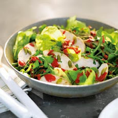 Chicken, Bibb, and Arugula Salad with Raspberry Vinaigrette
