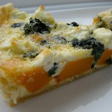 Butternut squash, spinach and goat cheese tart