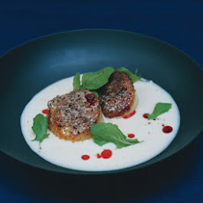 Barbecue-Rubbed Scallops with Creamy Sauerkraut Soup