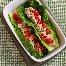 Tuna Salad Lettuce Wraps with Capers and Tomatoes