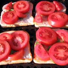 Grilled Sourdough Bread With Garden Tomatoes