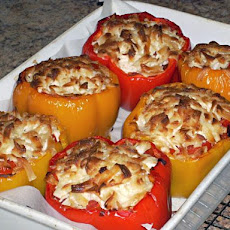 Stuffed Peppers With Tofu and Seasoned Wild Rice (Dairy Free)