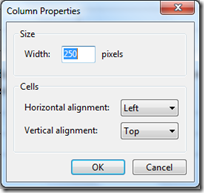 livewriter customize column properties
