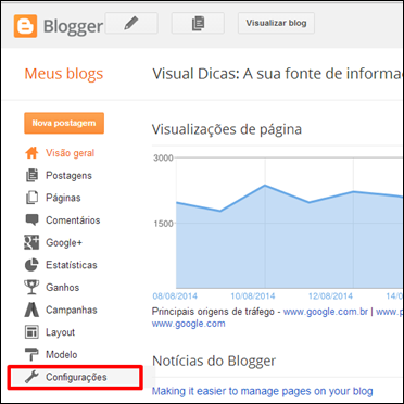 Como definir metatags diretamente no Blogger - Visual Dicas