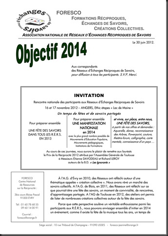 Objectif 2014