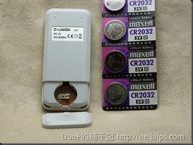 C-UNION創聯電子RF433遙控器CR2032電池