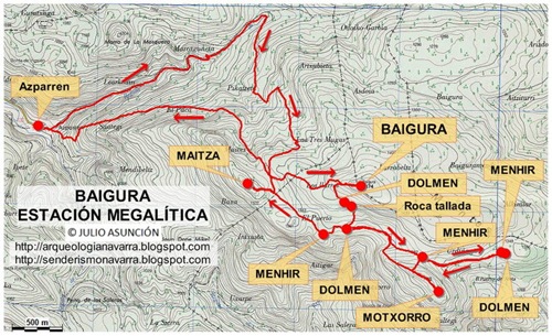 Mapa BAIGURA - Estación megalítica