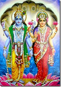 Lakshmi Devi and Lord Vishnu