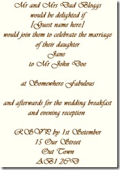 invite reception and ceremony
