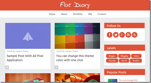 flat diary premium blogger template