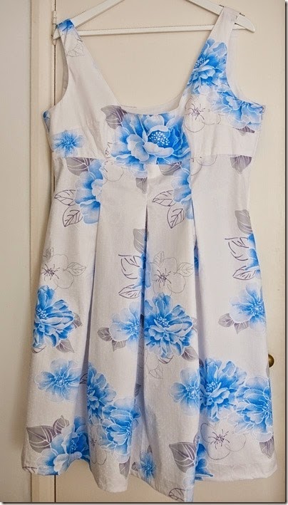Blue and White floral dress5