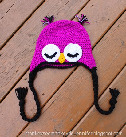 vibrant purple owl hat