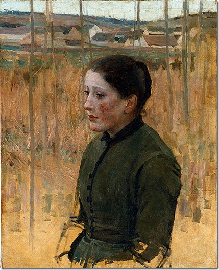 attributed to Jules BASTIEN-LEPAGE (Young peasant woman)