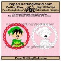 christmas elf medallion papered ds200