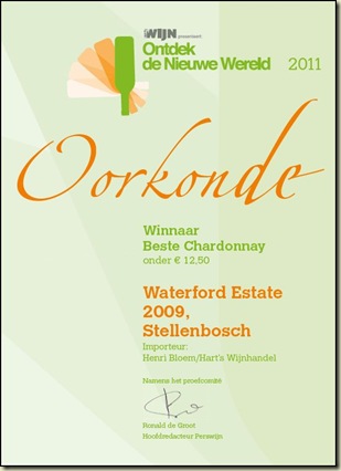 Oorkonde Waterford Chardonnay Oorkonde Waterford Chardonnay