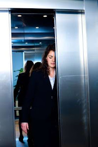 A girl on an elevator