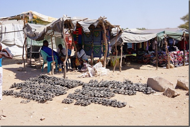 Market in Kaokoveld, Recycled Tires
