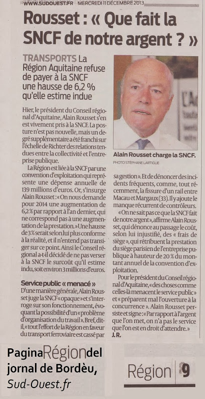 Alain Rousset parla clar fàcia a la SNCF e los quadres de l'entrepresa d'Estat