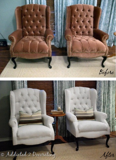 wingback chairs before and after