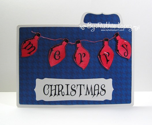 Inky Impressions. Waiting for Santa. Merry Chritsmas. Doble cross card. Ruthie Lopez  1
