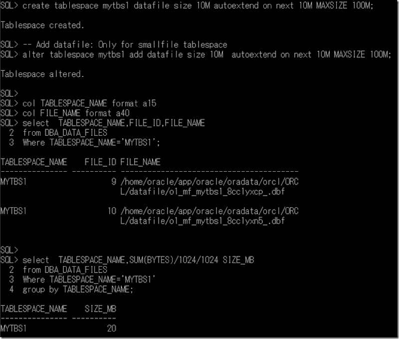 TABLESPACE(5): Datafile operations | SQL Panda
