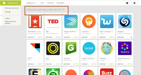 Las 20 mejores aplicaciones de 2014 para Android según Google Play