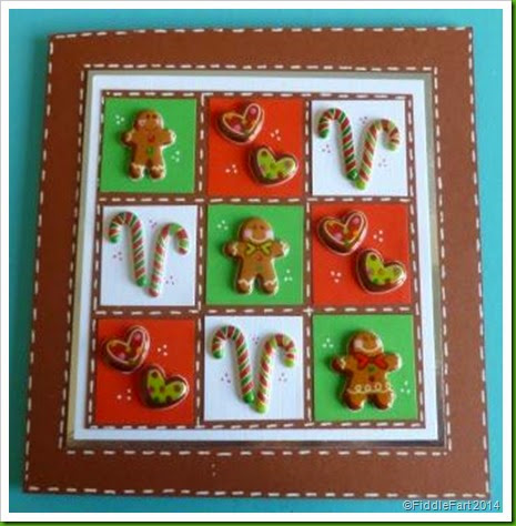 Gingerbread Man Christmas Card.  HobbyCraft Stickers
