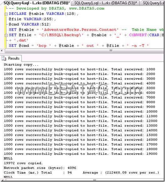How to backup SQL table ?  