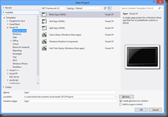 Visual Studio 2012 refers to Windows 8 Modern UI apps as Windows Store apps