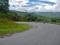 Jenn and Lydie taking in some downhill near Popayan.