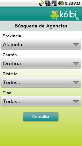 Kolbi app seleccionar tienda