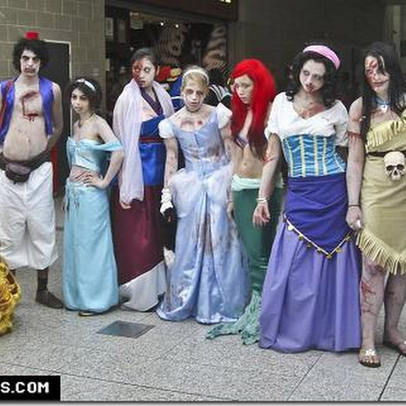 Disfraz divertido, princesas Disney zombies