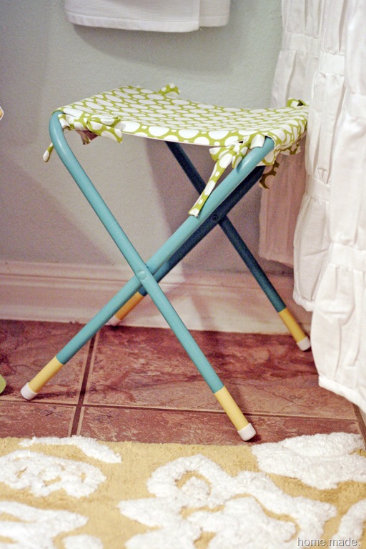 turquoise and lime stool