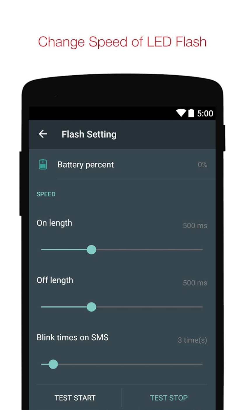 Flash Alerts on Call and SMS Screen 3