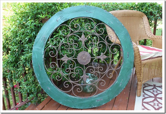 green iron and wood circle