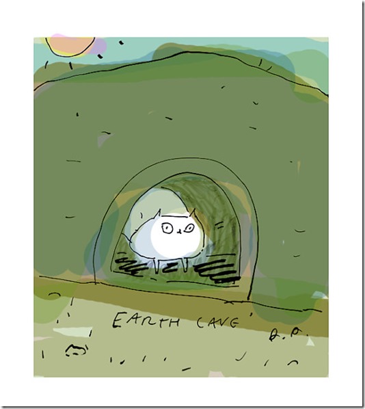 Earth Cave Summer Ink Drawing by Jamie Shelman on Etsy