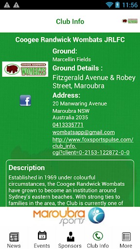 【免費運動App】Coogee Randwick Wombats JRLFC-APP點子