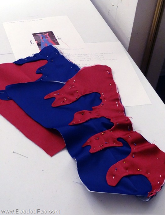 Sleeping Beauty Pink and Blue Gown Construction (Bodice splashes)
